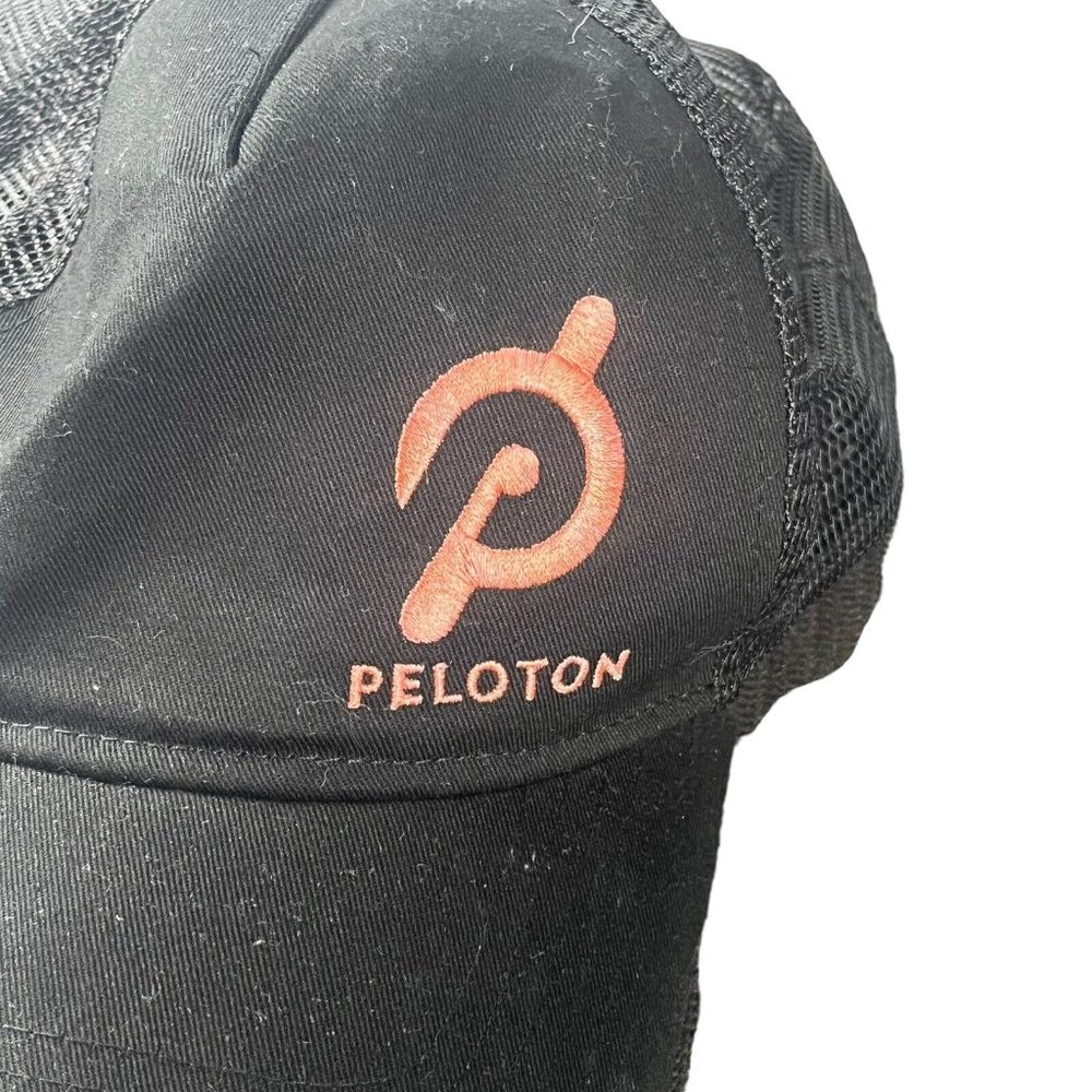 Peloton Otto Baseball Cap Classic Black Adjustable One Size Hat Black Pink Logo - Picture 3 of 8